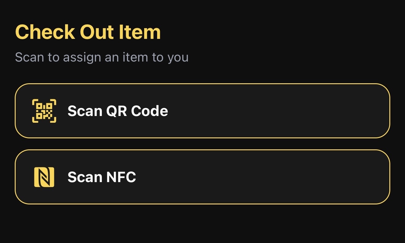 Inventory checkout scan screen
